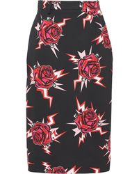 Prada Gonna a matita con rose - Multicolore