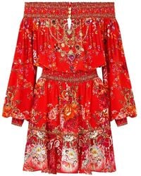 CAMILLA - Olé Olé Off-Shoulder Floral Mini Dress - Lyst