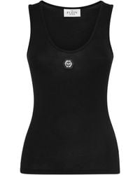 Philipp Plein - Logo-Appliquéd Cotton Tank Top - Lyst