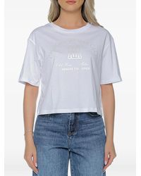 ARMANI EXCHANGE - Logo-Print Cropped T-Shirt - Lyst