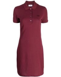 Lacoste - Logo-embroidered Midi Shirt Dress - Lyst