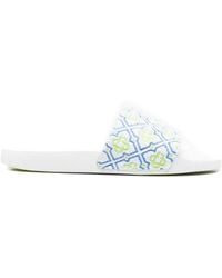CASABLANCA - Monogram-Detail Open-Toe Slides - Lyst