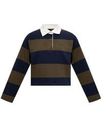 A.P.C. - Striped Long-Sleeve Polo Shirt - Lyst