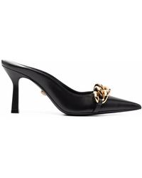 Versace - Medusa Chain-Trim Backless Mules - Lyst