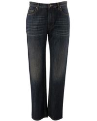 Burberry - Washed-Finish Logo-Patch Jeans - Lyst
