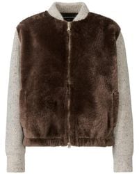 Fabiana Filippi - Shearling-Panel Knitted Bomber Jacket - Lyst