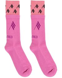The Attico - Logo-Detail Patterned Socks - Lyst