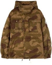 Moncler - X Camouflage-Print Long Parka Coat - Lyst
