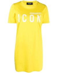 DSquared² - Vestido estilo camiseta con logo estampado - Lyst
