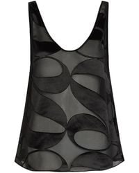 Delos - Mira Velvet-Devoré Sheer Top - Lyst