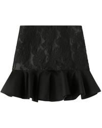 Ganni - Satin Cloque Mini Skirt - Lyst