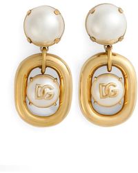 Dolce & Gabbana - Orecchini A Clip Con Logo Dg - Lyst