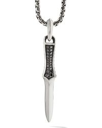 David Yurman 46mm Diamond dagger Amulet Enhancer Pendant - Metallic