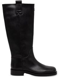 Patrizia Pepe - Logo-Plaque Leather Boots - Lyst