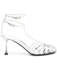 ALEVI - Anna 85mm Mirrored Leather Pumps - Lyst