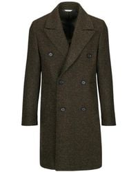 Manuel Ritz - Herringbone Double-Breasted Coat - Lyst