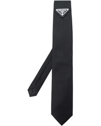 Prada - Krawatte mit Logo-Schild - Lyst