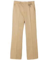 Miu Miu - Logo-Embroidered Charm-Detail Tailored Trousers - Lyst