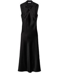 Off-White c/o Virgil Abloh - Buckle-detail Satin Midi Dress - Lyst