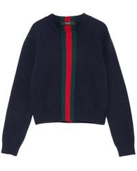Gucci - Knit Wool Sweater With Web - Lyst