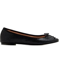 House Of Ballerinas - Snakeskin-Bow Ballet Flats - Lyst