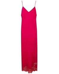 Gold Hawk - Lace-Trim Silk Dress - Lyst