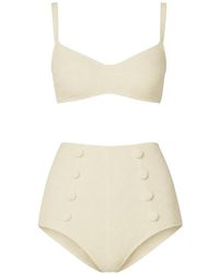 Lisa Marie Fernandez - The Balconette Button-Detail Bikini - Lyst