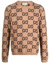 Gucci - GGウール ジャカード セーター, ベージュ, ウェア - Lyst