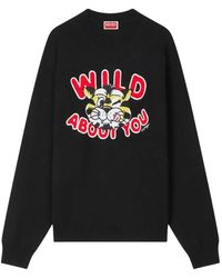 KENZO - Wild Tiger Wool And Cotton Sweater - Lyst