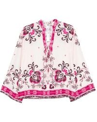Twinset - Floral-Print Tie-Fastening Blouse - Lyst