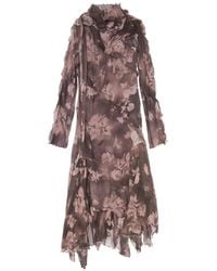 DIESEL - Floral-Print Ruffled Midi Dress - Lyst