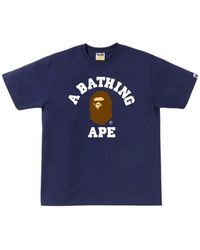 A Bathing Ape - T-Shirt College À Logo Imprimé - Lyst