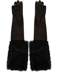 Alberta Ferretti - Handschuhe Mit Pelzbesatz - Lyst