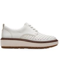 Clarks - Orianna Move Perforated-Leather Derby Shoes - Lyst
