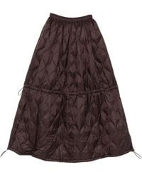 Taion - Quilted Drawstring Midi Skirt - Lyst