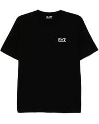 EA7 - Logo-Print Cotton T-Shirt - Lyst