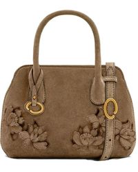 Oscar de la Renta - The Mini Ivy Suede Tote Bag - Lyst