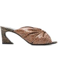Fendi - Arco Ruched Heeled Sandals - Lyst