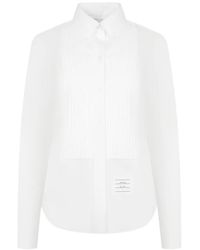 Thom Browne - Blouse Met Geplooide Bies - Lyst
