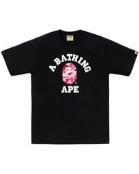 A Bathing Ape - Abc Camo College Cotton T-shirt - Lyst