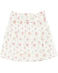 ShuShu/Tong - Mini-Rok Met Bloemenprint - Lyst