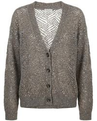 Brunello Cucinelli - Dazzling Sequin-Embellished Cardigan - Lyst