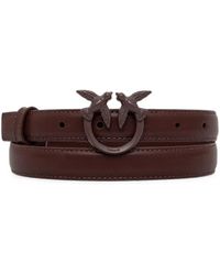 Pinko - Love Birds Thin Colour-Block Leather Belt - Lyst