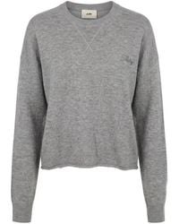Autry - Embroidered-Logo Crew-Neck Sweatshirt - Lyst