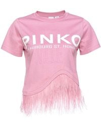 Pinko - T-Shirt mit Logo-Print - Lyst