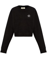 Fendi - Sweater Met Geborduurd Logo - Lyst