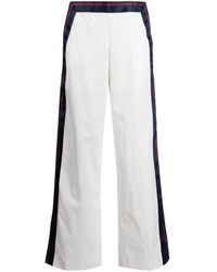 Ports 1961 - High-waisted Satin-trim Trousers - Lyst