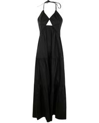 Twinset - Maxi-Jurk Met Uitgesneden Details En Striksluiting - Lyst