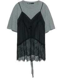 Bimba Y Lola - Melange Fluid Layer T-Shirt Top - Lyst