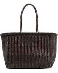 Dragon Diffusion - Grote B Geweven Leren Schoudertas - Lyst